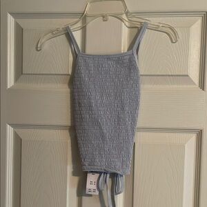 Hollister Gray Smocked Tie Front Camisole NWT
